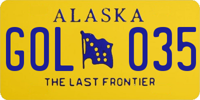 AK license plate GOL035