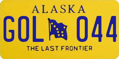 AK license plate GOL044