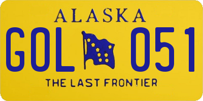 AK license plate GOL051
