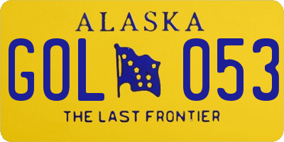 AK license plate GOL053