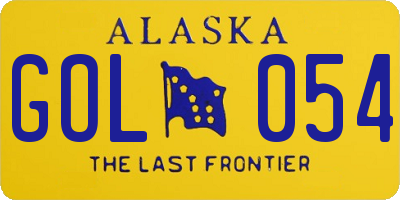 AK license plate GOL054
