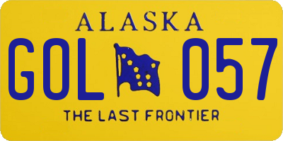 AK license plate GOL057