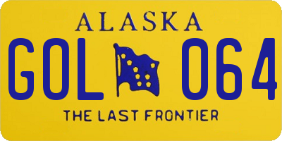 AK license plate GOL064