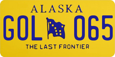 AK license plate GOL065