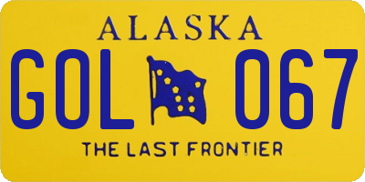 AK license plate GOL067