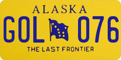 AK license plate GOL076