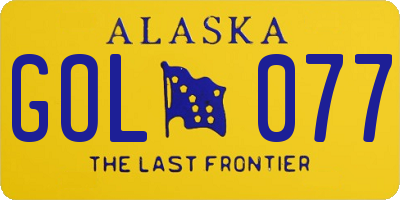 AK license plate GOL077