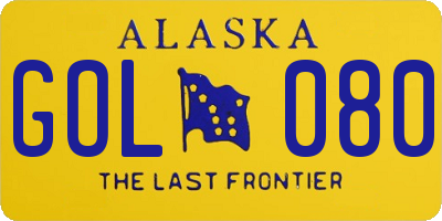 AK license plate GOL080