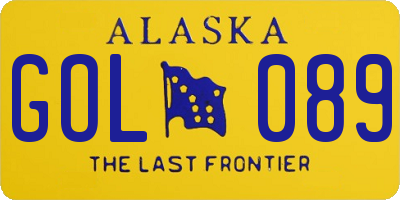AK license plate GOL089