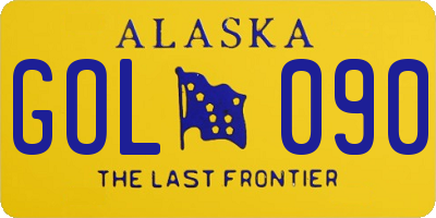 AK license plate GOL090