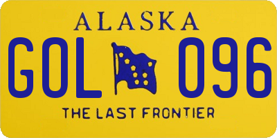 AK license plate GOL096