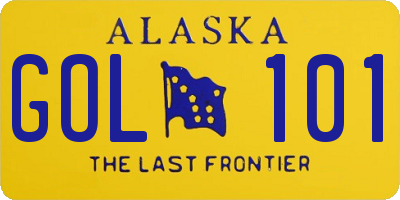 AK license plate GOL101