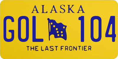 AK license plate GOL104
