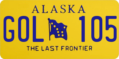 AK license plate GOL105