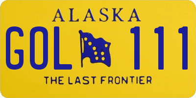 AK license plate GOL111