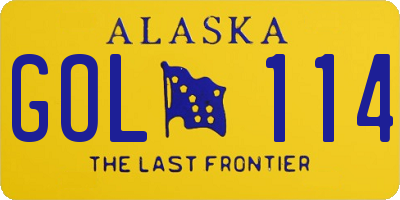 AK license plate GOL114