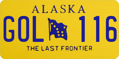 AK license plate GOL116