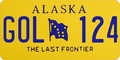 AK license plate GOL124