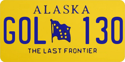 AK license plate GOL130