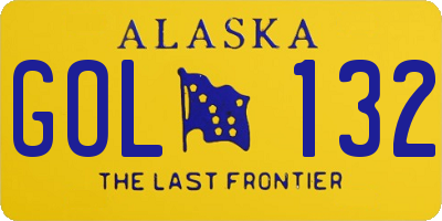 AK license plate GOL132