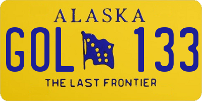 AK license plate GOL133