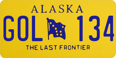 AK license plate GOL134