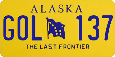 AK license plate GOL137