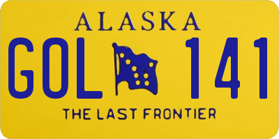 AK license plate GOL141