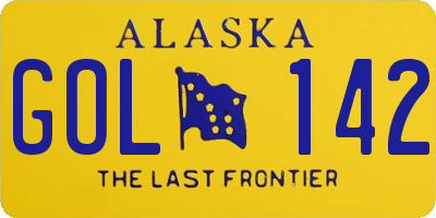 AK license plate GOL142