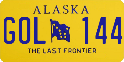 AK license plate GOL144