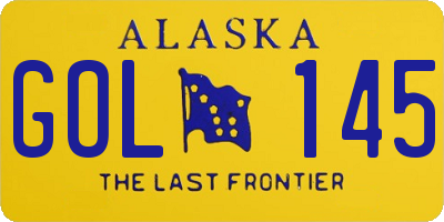 AK license plate GOL145