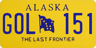 AK license plate GOL151