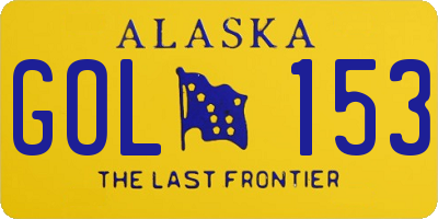 AK license plate GOL153