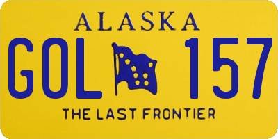 AK license plate GOL157