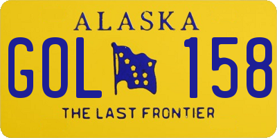 AK license plate GOL158