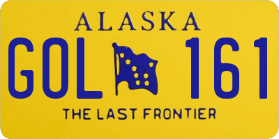 AK license plate GOL161