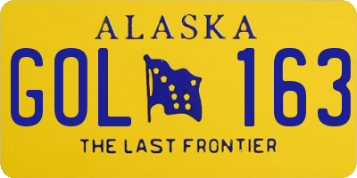AK license plate GOL163