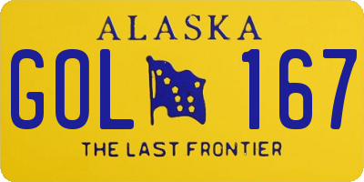 AK license plate GOL167