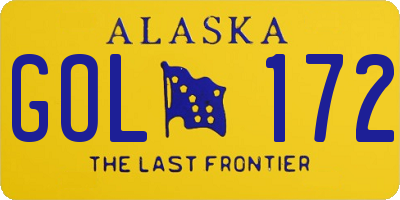 AK license plate GOL172