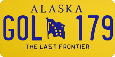 AK license plate GOL179