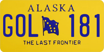 AK license plate GOL181