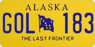 AK license plate GOL183