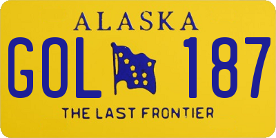 AK license plate GOL187