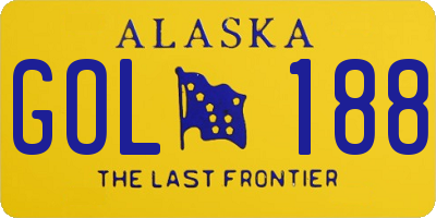 AK license plate GOL188