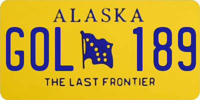 AK license plate GOL189