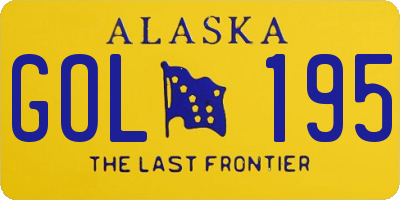 AK license plate GOL195