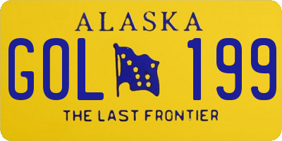 AK license plate GOL199