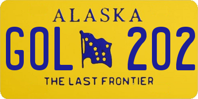 AK license plate GOL202