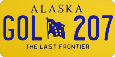 AK license plate GOL207