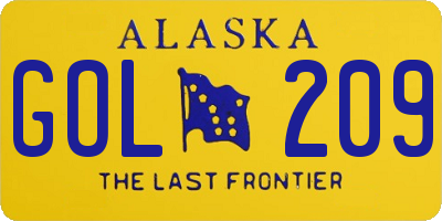 AK license plate GOL209